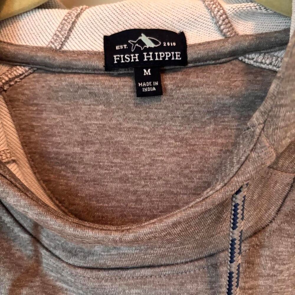 Fish Hippie Men's Grey Hoodie size M - Picture 2 of 3